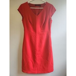 The Limited Sheath Dress Women's 4‎ Red V-Neck Cap Sleeve Lined